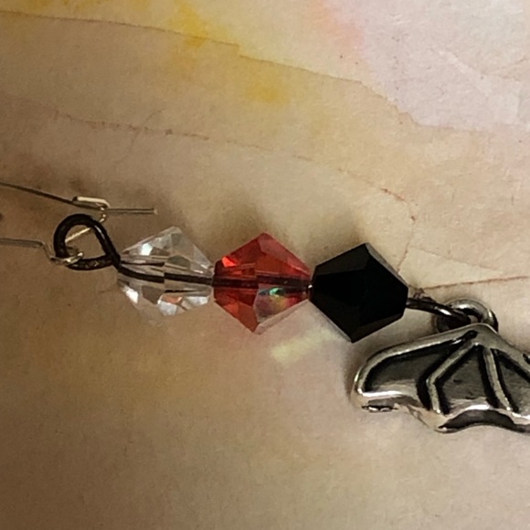 Czech crystal bat leverback  earrings - Picture 4 of 10